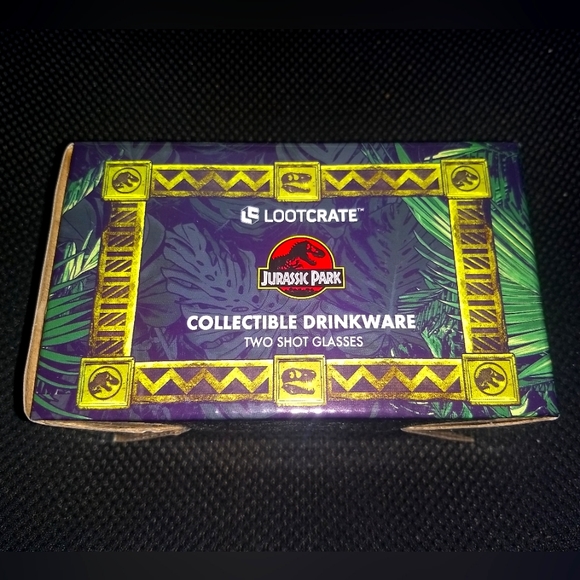 Loot Crate Kitchen Jurassic Park Shot Glass Set 2 Glasses Loot